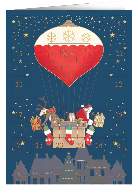 Christmas calendar card Quire - Hot air balloon