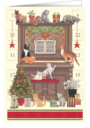 Christmas calendar card Quire - Cats and piano