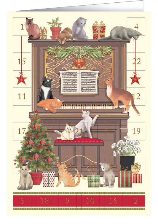 Christmas calendar card Quire - Cats and piano