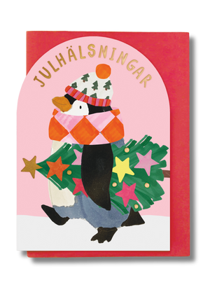 2-part Christmas card Stop the Clock - Julhälsningar, penguin