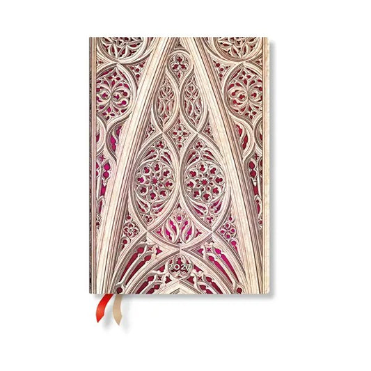 Weekly Planner Midi 2027 Paperblanks 12-Month - Vault of the Milan Cathedral, Burgundy