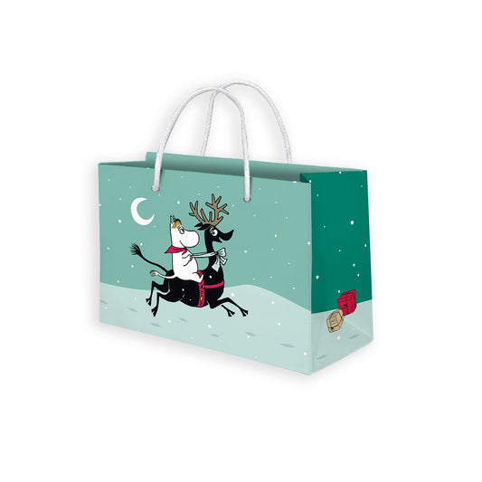Gift bag Moomin - Christmas, Snorkmaiden and reindeer M