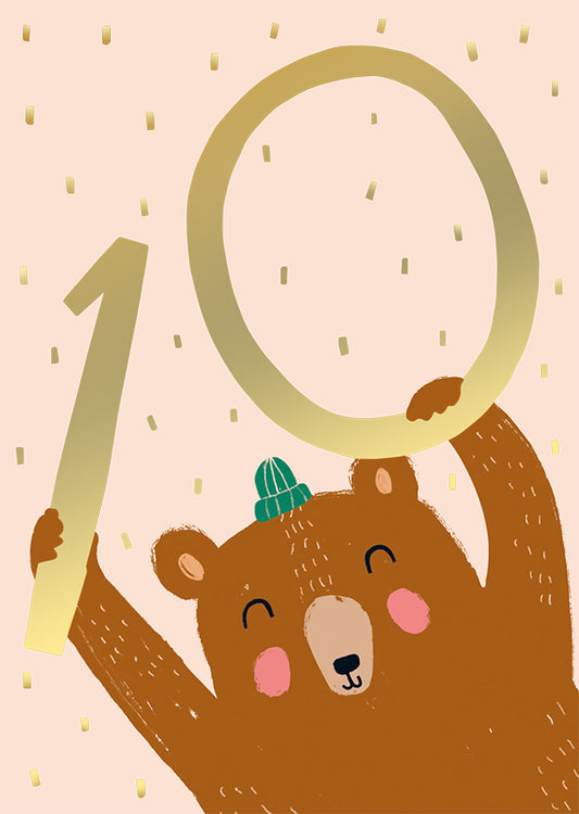 Postcard Mira Mallius - 10-y. birthday card Karhu