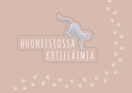 Door sticker A6, A cat in the apartment