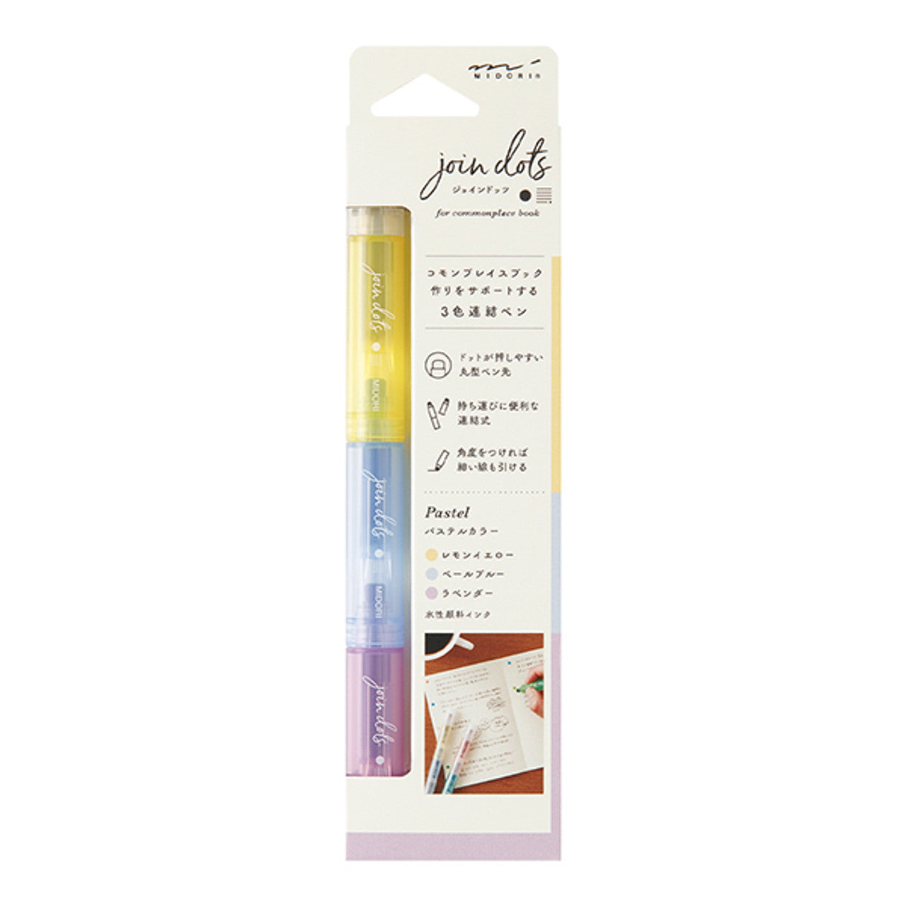 Highlighter set Midori - Join Dots, pastel