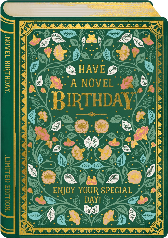 2-part card Storybook - Novel Birthday