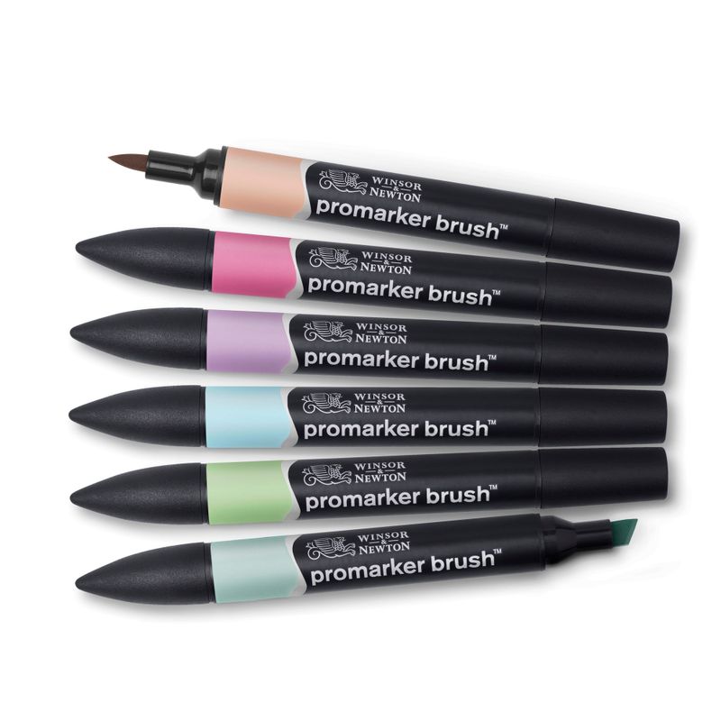 Brush Pen Assortment 6-pack Brush WN Promarker - Pastel Tones