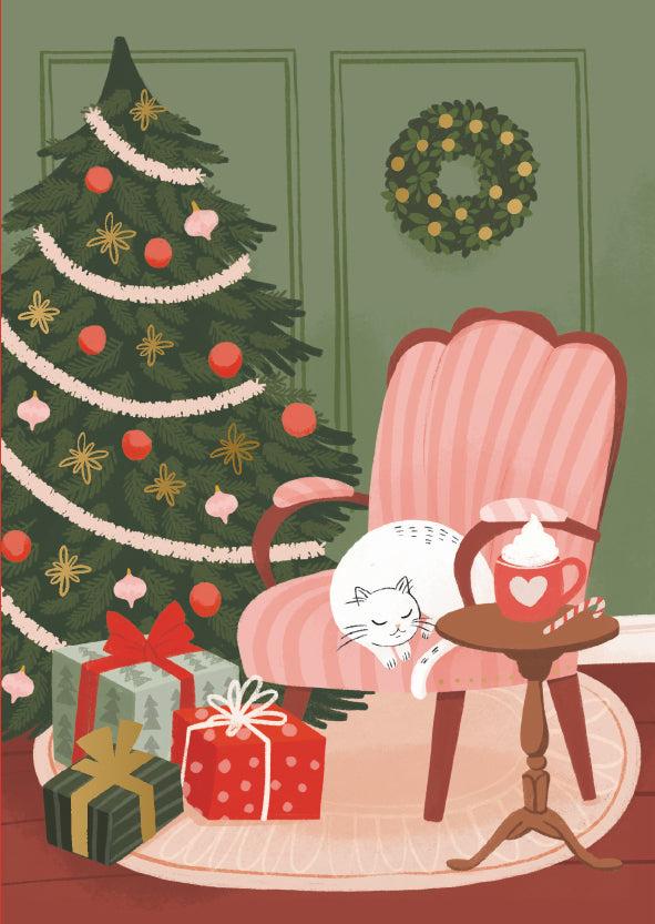 2-part Christmas card Kaisu Sandberg - Christmas tree and packages