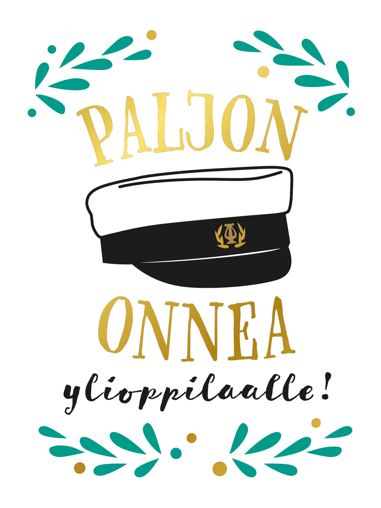 2-osainen kortti Putinki Design - Paljon onnea ylioppilaalle!