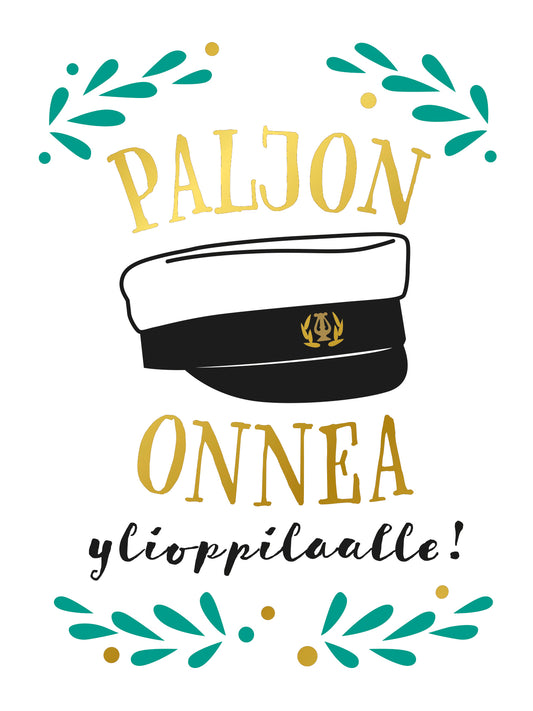2-osainen kortti Putinki Design - Paljon onnea ylioppilaalle!