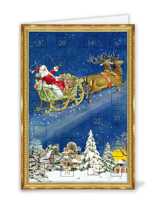 Christmas calendar card Quire - Santa's sleigh