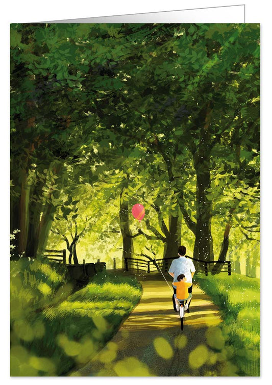 2-piece card Quire - Cyclist and balloon