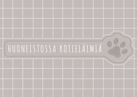 Door sticker A6 Pets in the apartment, paw