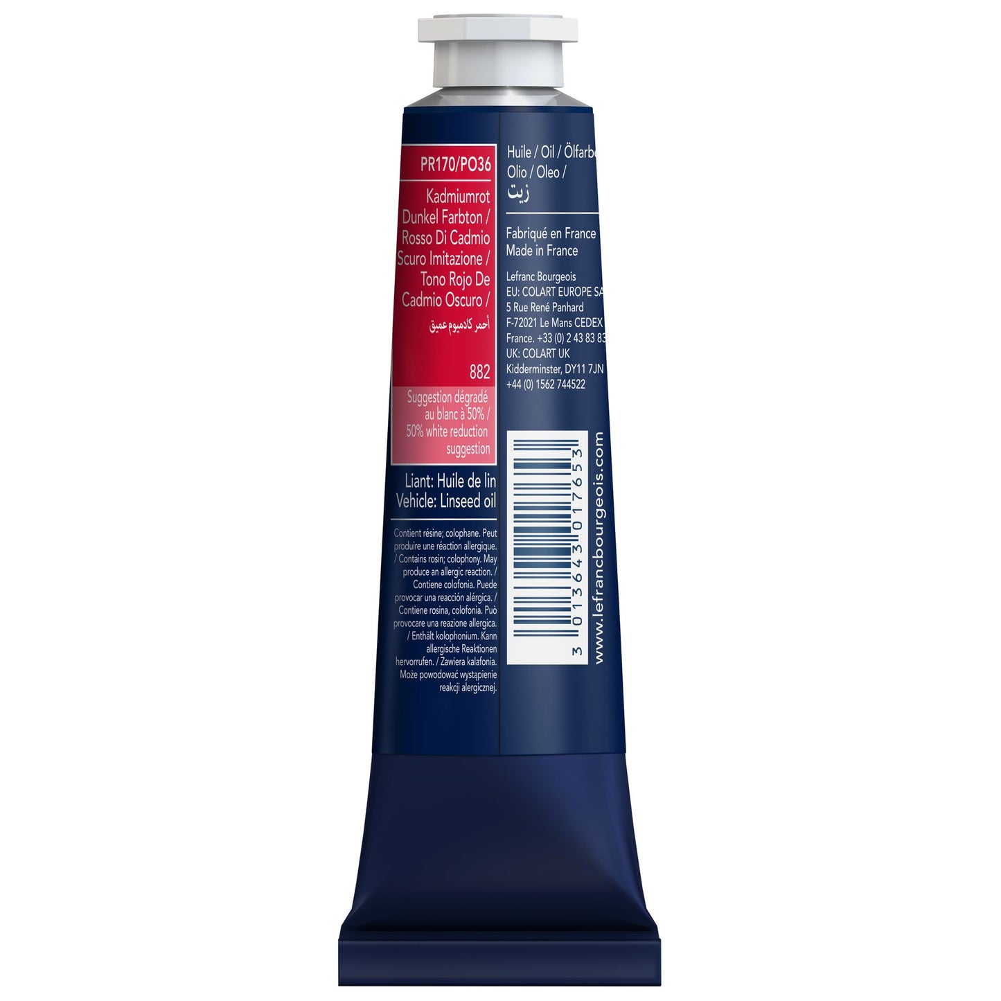 LB Fine Oil 40ml 882 Cadmium Red Deep Hue, öljyväri