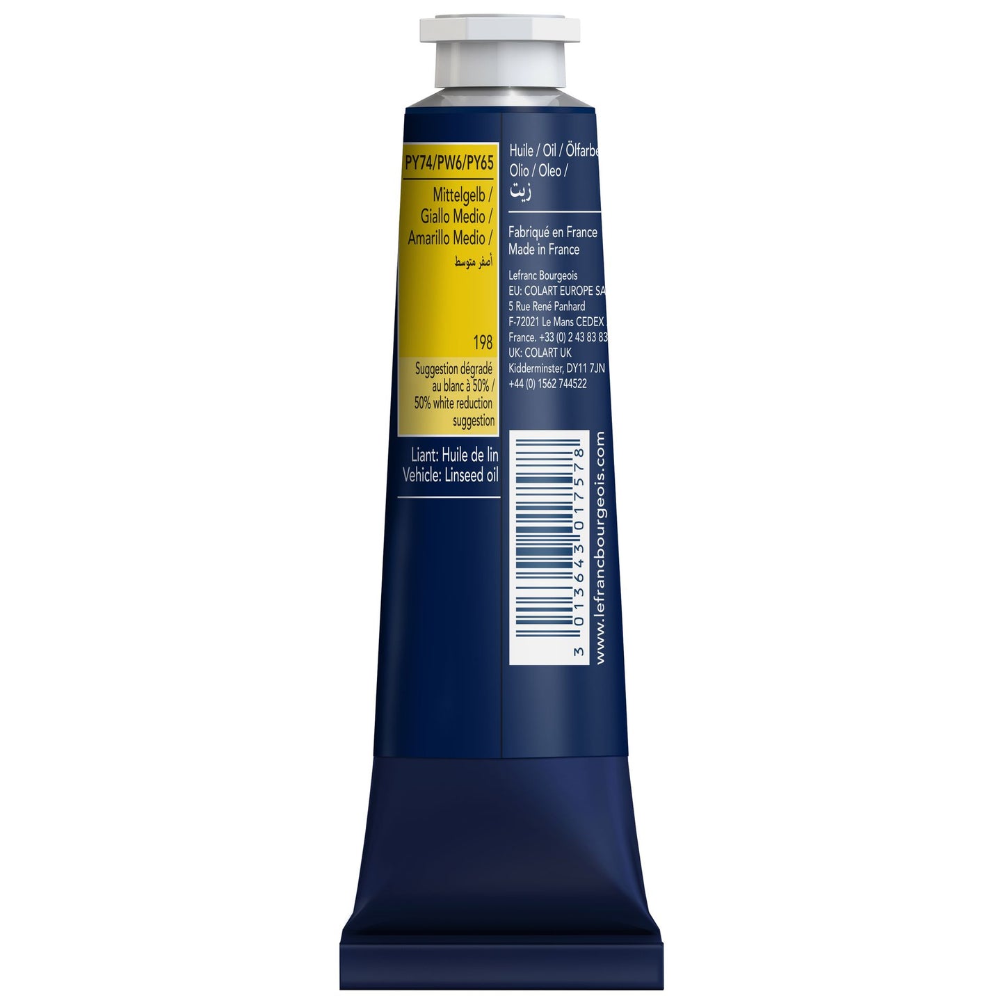 LB Fine Oil 40ml 198 Medium Yellow, öljyväri