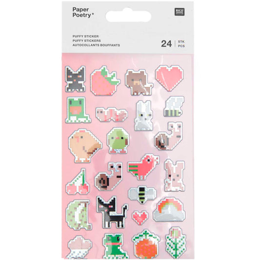 Sticker set Paper Poetry - Puffy Stickers Pixels