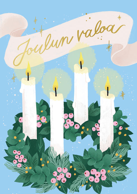 Joulukortti Kaisu Sandberg - Kynttilät, Joulun valoa