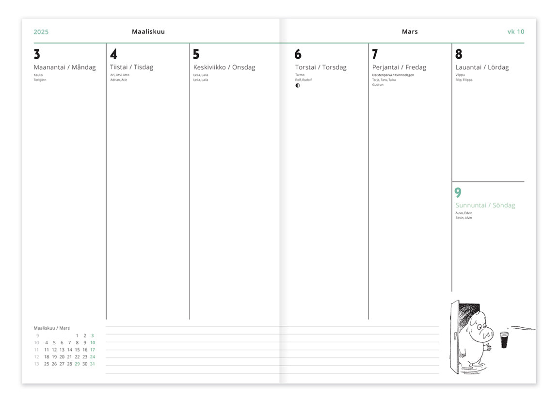 Viikkopäivyri - Muumi 2025 Suuri tuhotulva