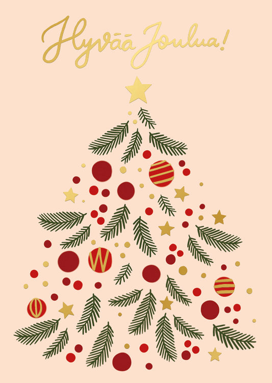 Christmas card Putinki Letters - Christmas tree, Merry Christmas!