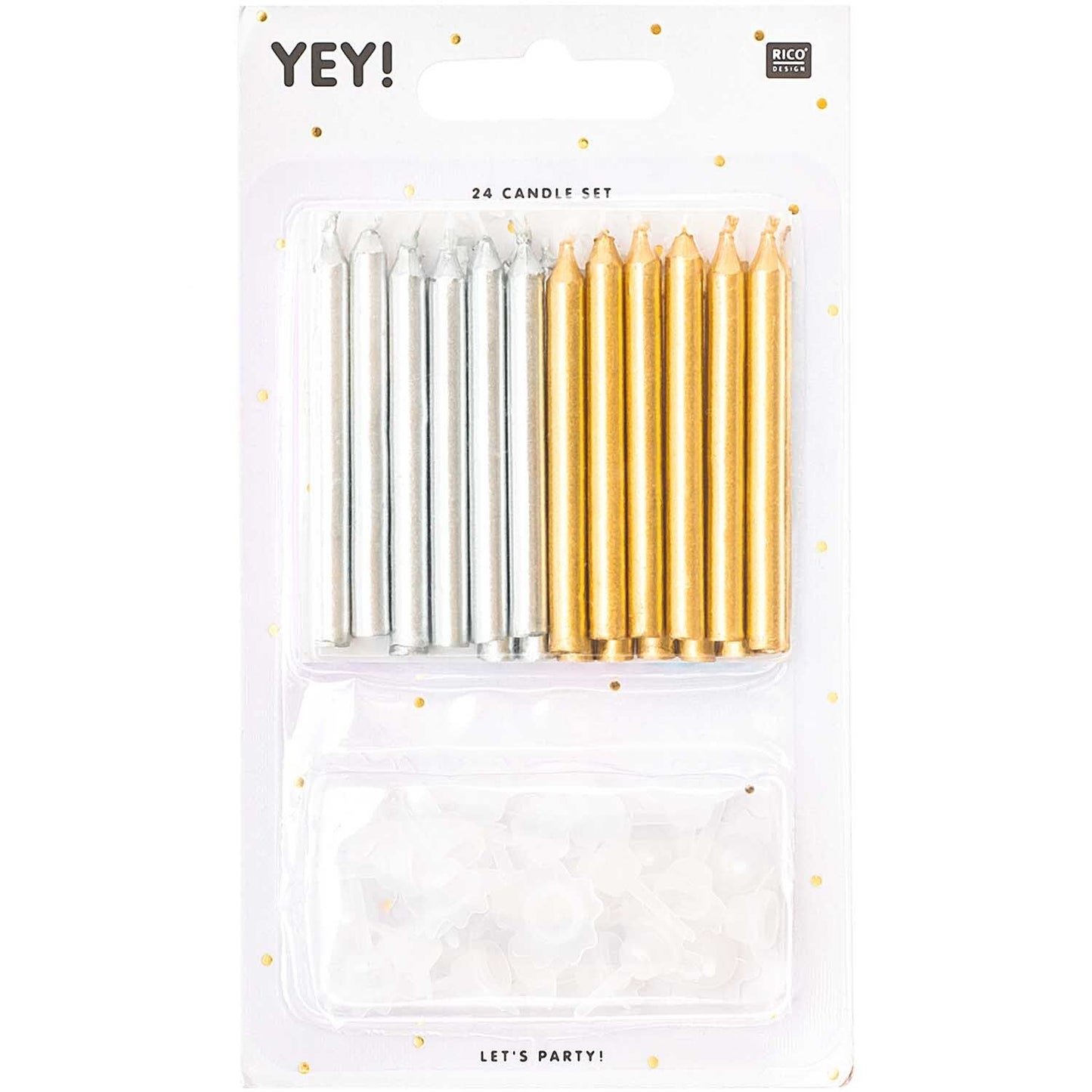 Kakkukynttilät 24kpl Rico Design - Gold, Silver