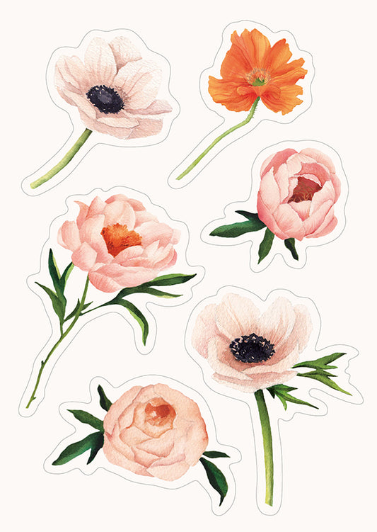 Sticker card Henna Adel - Dream garden, pink flowers