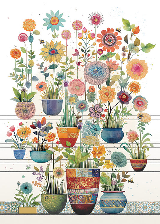 2-piece card Bug Art - Pots Display