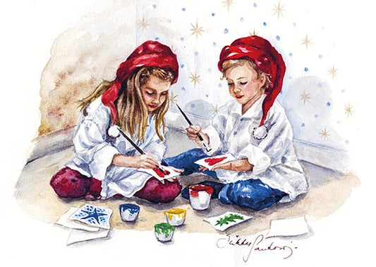 Christmas card Sirkku Saukonoja - Children painting