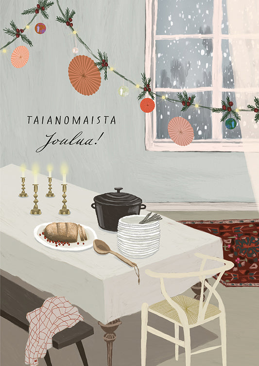 2-part Christmas card Johanna Ilander - Table setting