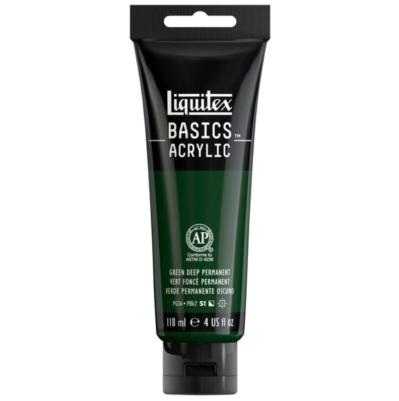 Liquitex Basics 118ml 350 Green Deep Permanent, akryyliväri