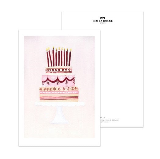 Postcard Leo la Douce - Cake