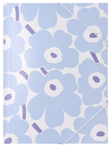 Kulmalukkokansio Marimekko - Unikko vaaleansininen