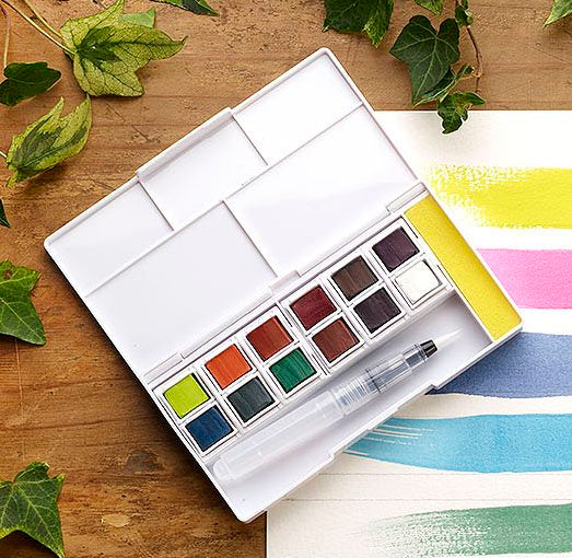 Watercolor paints 12 buttons Derwent - Pastel shades