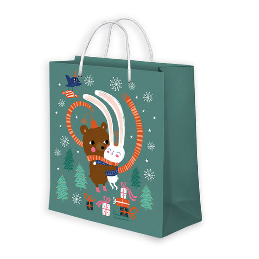 Big gift bag Mira Mallius - Teddy and the bunny's Christmas hug