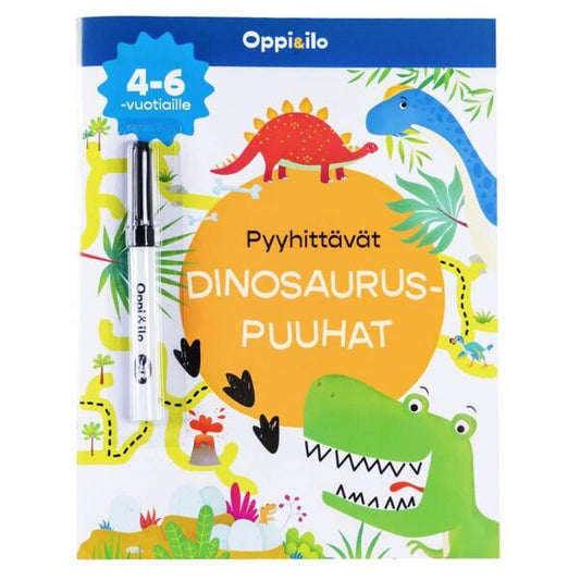 Pyyhittävä puuhakirja Oppi&ilo - Dinosauruspuuhat 4-6v.