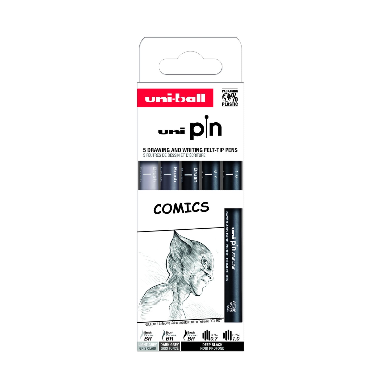 Fineliner Pen Uni Pin Pin - 5 pcs Comics