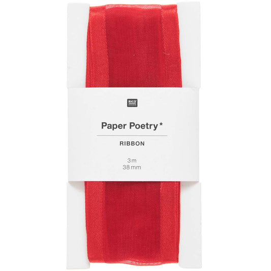Gift Ribbon Paper Poetry - Organza Red