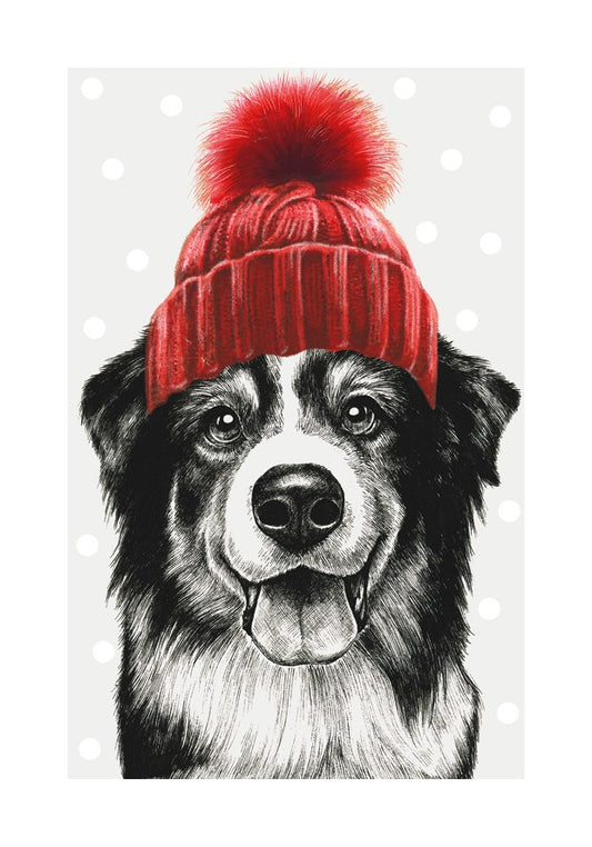 2-part Christmas card The Art File - Christmas hat