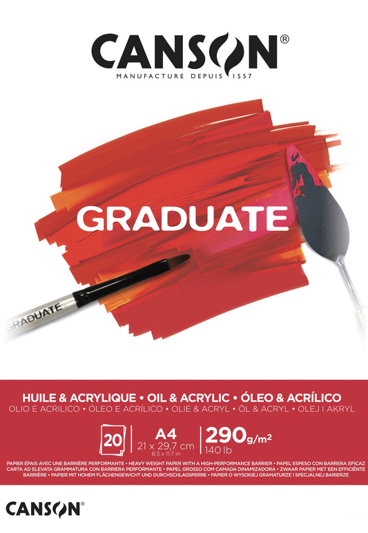 Art pad A4 Canson Graduate - Oil and acrylic paints 290g