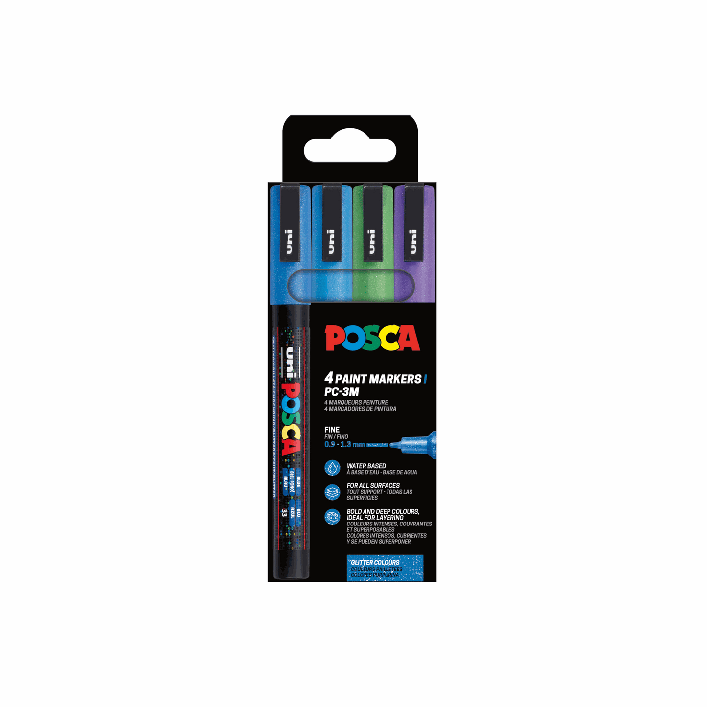 Paint markers 4pc Posca PC-3M - Cool shades
