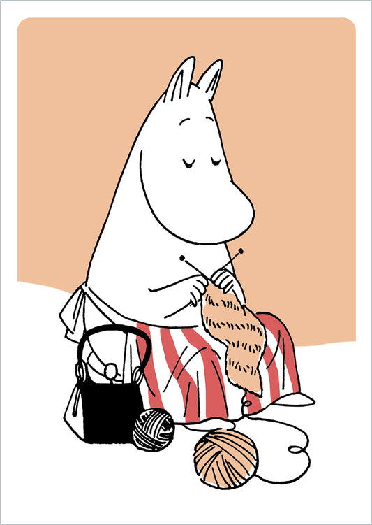 Postikortti kohopaino Muumi - Muumimamma neuloo