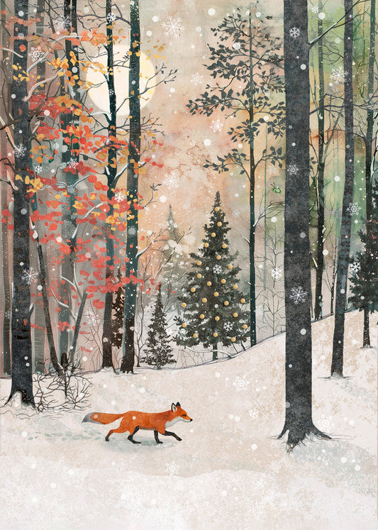 2-osainen joulukortti Bug Art - Fox Stroll