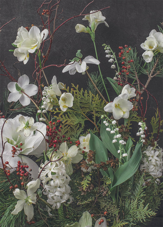 Christmas card Kreetta Järvenpää - White flowers