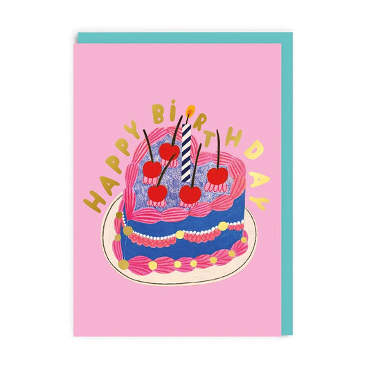 2-osainen kortti Ohh Deer - Happy Birthday, kakku