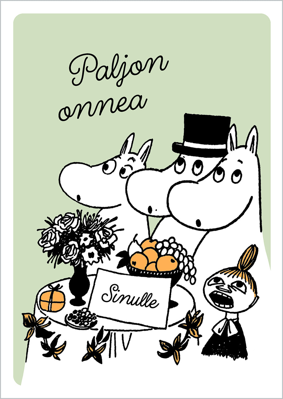 Postcard letterpress Moomin - A Congratulatory Song for You