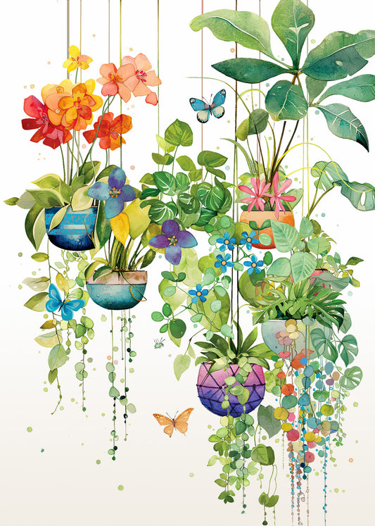 2-part card Bug Art - Hanging Plants