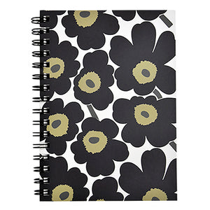 Muistikirja A5 kierre Marimekko - Unikko musta