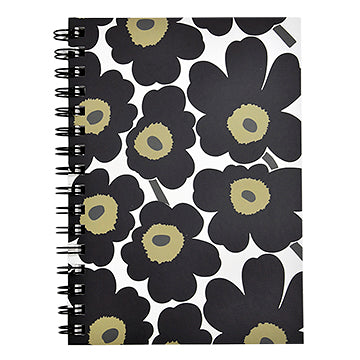 Muistikirja A5 kierre Marimekko Unikko musta
