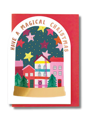 2-part Christmas card Stop the Clock - Magical Snowglobe