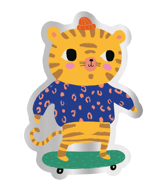 Vinyl sticker Putinki Mallius - Skateboarding tiger