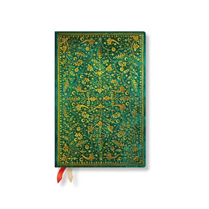 Lukuvuosikalenteri Mini 2026-2027 Paperblanks 18kk - Emerald Flower, horizontal